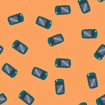 Seamless pattern hand handheld gps cartoon vector 스톡 일러스트