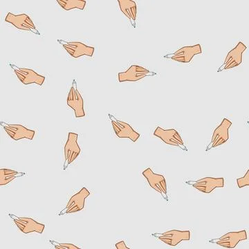 Seamless pattern Hand holding marker pen for highlighting information Stock Illustration