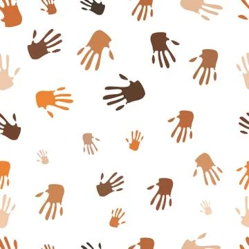 Seamless pattern of hand Stock Illustration