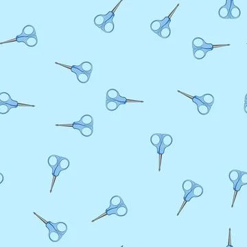 Seamless pattern hand kid scissors cartoon vector Stock Illustration