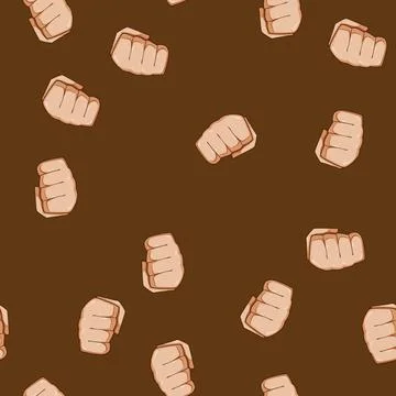 Seamless pattern Hand making a fist gesture showing power Stock Illustration