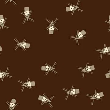 Seamless pattern hand mill farm cartoon vector イラスト素材