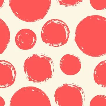 Seamless pattern with hand painted ink circles Stock Illustration