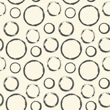 Seamless pattern with hand painted ink circles Stock Illustration