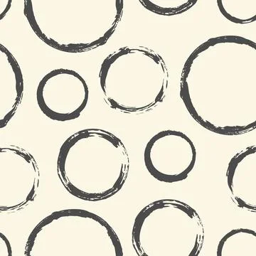Seamless pattern with hand painted ink circles Stock Illustration