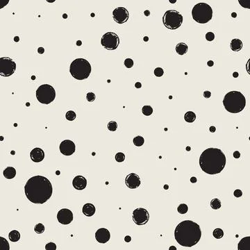 Seamless pattern with hand painted ink circles Stock Illustration