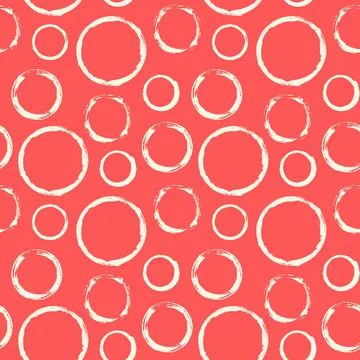 Seamless pattern with hand painted ink circles Stock Illustration