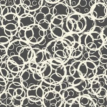 Seamless pattern with hand painted ink circles Stock Illustration