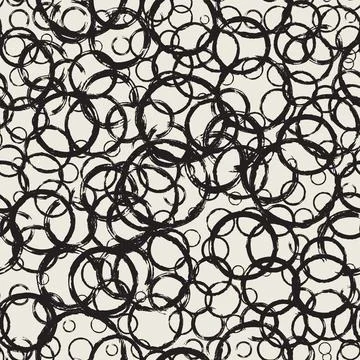 Seamless pattern with hand painted ink circles Stock Illustration