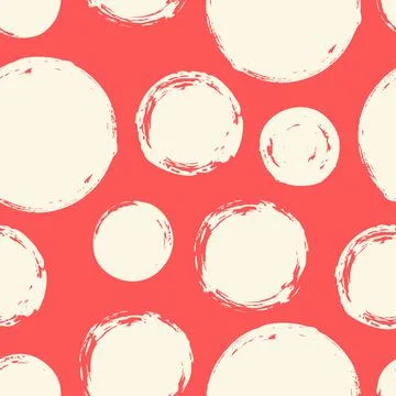 Seamless pattern with hand painted ink circles Stock Illustration