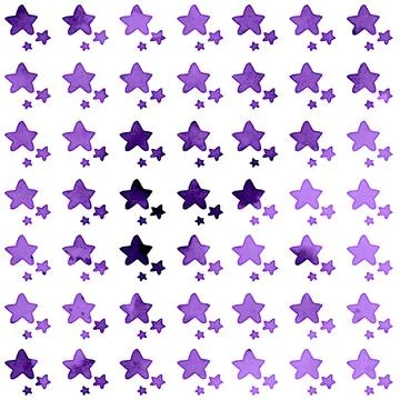 Seamless pattern of hand-painted purple watercolor stars in repetition Stock Illustration