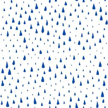 Seamless pattern with hand painted rain drops Stock Illustration
