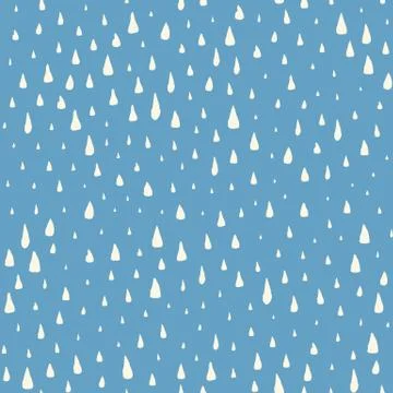 Seamless pattern with hand painted rain drops Stock Illustration