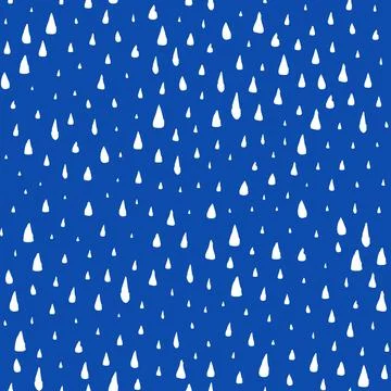 Seamless pattern with hand painted rain drops Stock Illustration