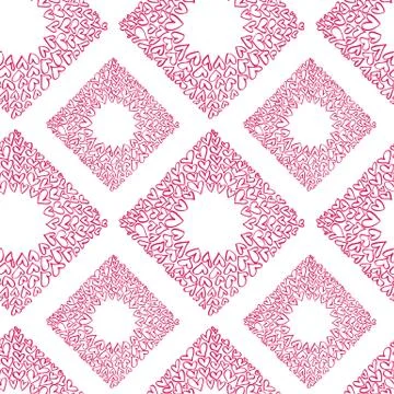 Seamless pattern with hand painted Valentine love and heart. Vector illustration Stock Illustration