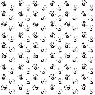 Seamless pattern hand print black Stock Illustration
