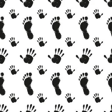 Seamless pattern with hand print. Stock Illustration