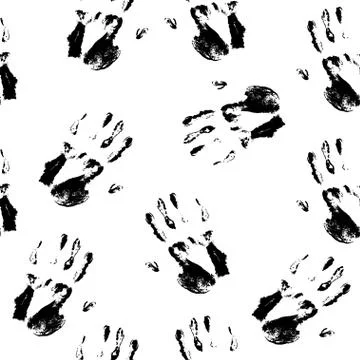 Seamless pattern - hand prints Stock Illustration