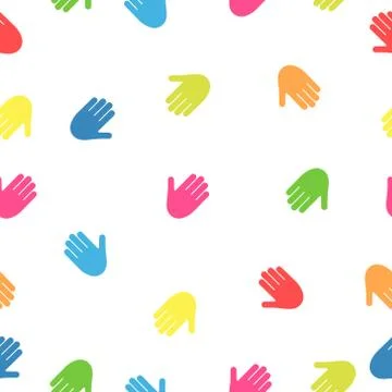 Seamless pattern from hand prints Stock Illustration