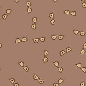 Seamless pattern handcrafted wooden sunglasses cartoon vector Stock Illustration