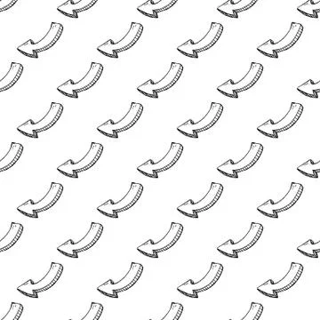 Seamless pattern Handdrawn arrow doodle icon. Hand drawn black sketch. Sign s Stock Illustration