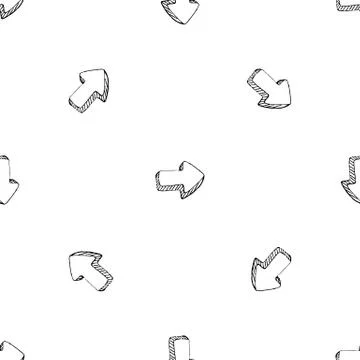 Seamless pattern Handdrawn arrow doodle icon. Hand drawn black sketch. Sign s Stock Illustration