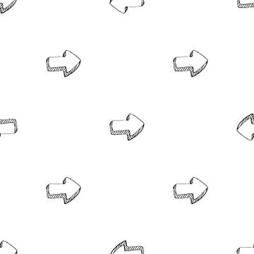 Seamless pattern Handdrawn arrow doodle icon. Hand drawn black sketch. Sign s Stock Illustration