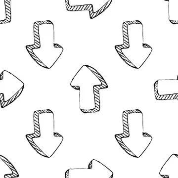 Seamless pattern Handdrawn arrow doodle icon. Hand drawn black sketch. Sign s Stock Illustration