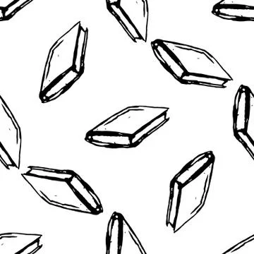 Seamless pattern Handdrawn book doodle icon. Hand drawn black sketch. Sign sy Stock Illustration