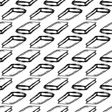 Seamless pattern Handdrawn book doodle icon. Hand drawn black sketch. Sign sy イラスト素材