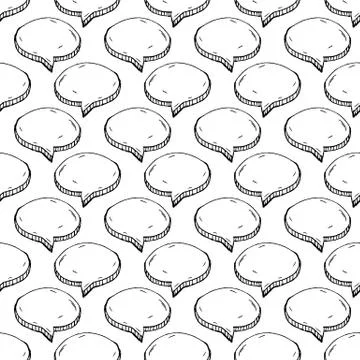 Seamless pattern Handdrawn cloud doodle icon. Hand drawn black sketch. Sign s Stock Illustration