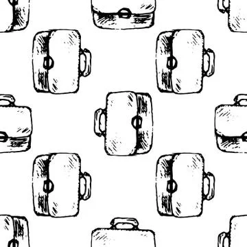 Seamless pattern Handdrawn diplomat doodle icon. Hand drawn black sketch. Sig Stock Illustration