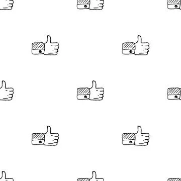 Seamless pattern Handdrawn like doodle icon. Hand drawn black sketch. Sign sy Stock Illustration