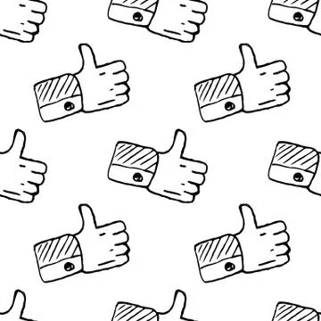 Seamless pattern Handdrawn like doodle icon. Hand drawn black sketch. Sign sy Stock Illustration