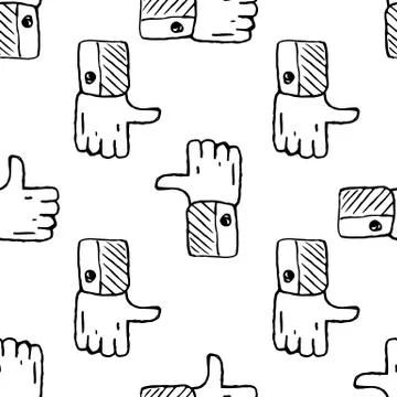 Seamless pattern Handdrawn like doodle icon. Hand drawn black sketch. Sign sy イラスト素材