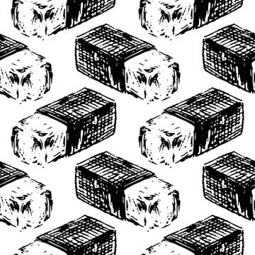 Seamless pattern Handdrawn eraser doodle icon. Hand drawn black sketch. Sign  イラスト素材