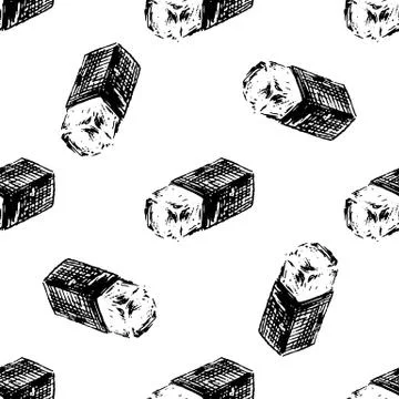 Seamless pattern Handdrawn eraser doodle icon. Hand drawn black sketch. Sign  Stock Illustration