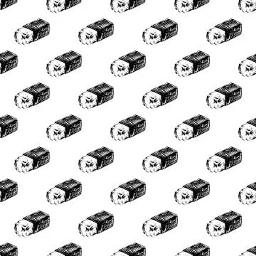 Seamless pattern Handdrawn eraser doodle icon. Hand drawn black sketch. Sign  Stock Illustration