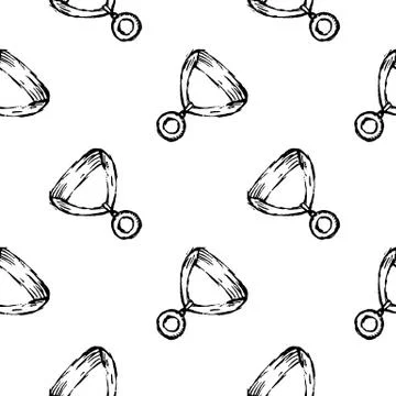 Seamless pattern Handdrawn medal doodle icon. Hand drawn black sketch. Sign s Stock Illustration