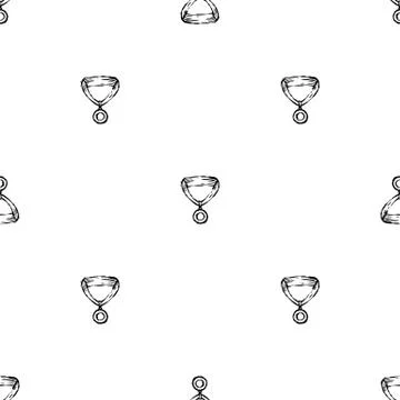 Seamless pattern Handdrawn medal doodle icon. Hand drawn black sketch. Sign s Stock Illustration