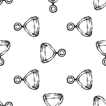 Seamless pattern Handdrawn medal doodle icon. Hand drawn black sketch. Sign s Stock Illustration