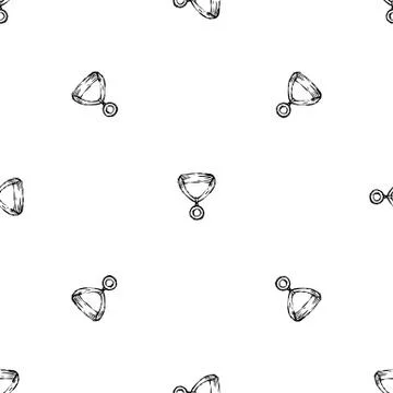 Seamless pattern Handdrawn medal doodle icon. Hand drawn black sketch. Sign s Stock Illustration