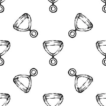 Seamless pattern Handdrawn medal doodle icon. Hand drawn black sketch. Sign s Stock Illustration