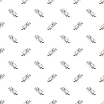 Seamless pattern Handdrawn pencil doodle icon. Hand drawn black sketch. Sign  Stock Illustration