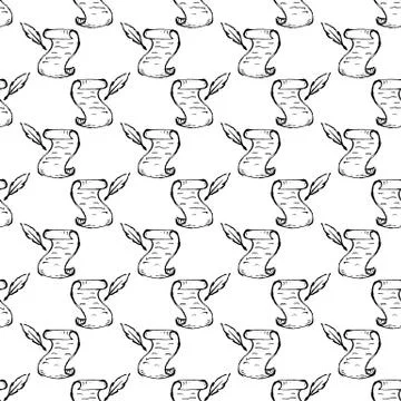 Seamless pattern Handdrawn scroll doodle icon. Hand drawn black sketch. Sign  Stock Illustration