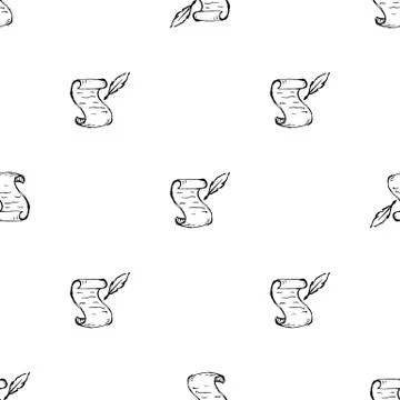 Seamless pattern Handdrawn scroll doodle icon. Hand drawn black sketch. Sign  Illustrazione stock