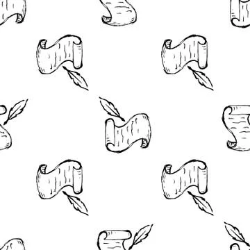 Seamless pattern Handdrawn scroll doodle icon. Hand drawn black sketch. Sign  Stock Illustration