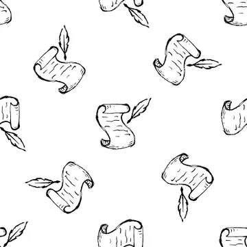 Seamless pattern Handdrawn scroll doodle icon. Hand drawn black sketch. Sign  Stock Illustration