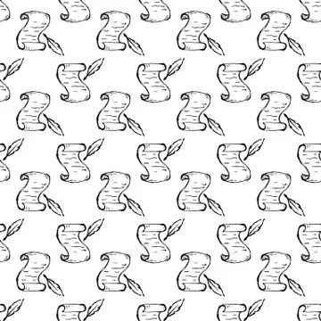 Seamless pattern Handdrawn scroll doodle icon. Hand drawn black sketch. Sign  Stock Illustration