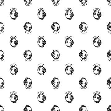 Seamless pattern Handdrawn Surveillance Camera doodle icon. Hand drawn black  Illustrazione stock